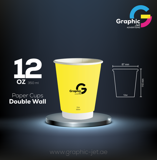 Double Wall Paper Cups 12oz - Graphic Jet