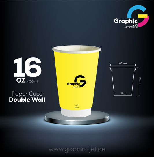 Double Wall Paper Cups 16oz - Graphic Jet