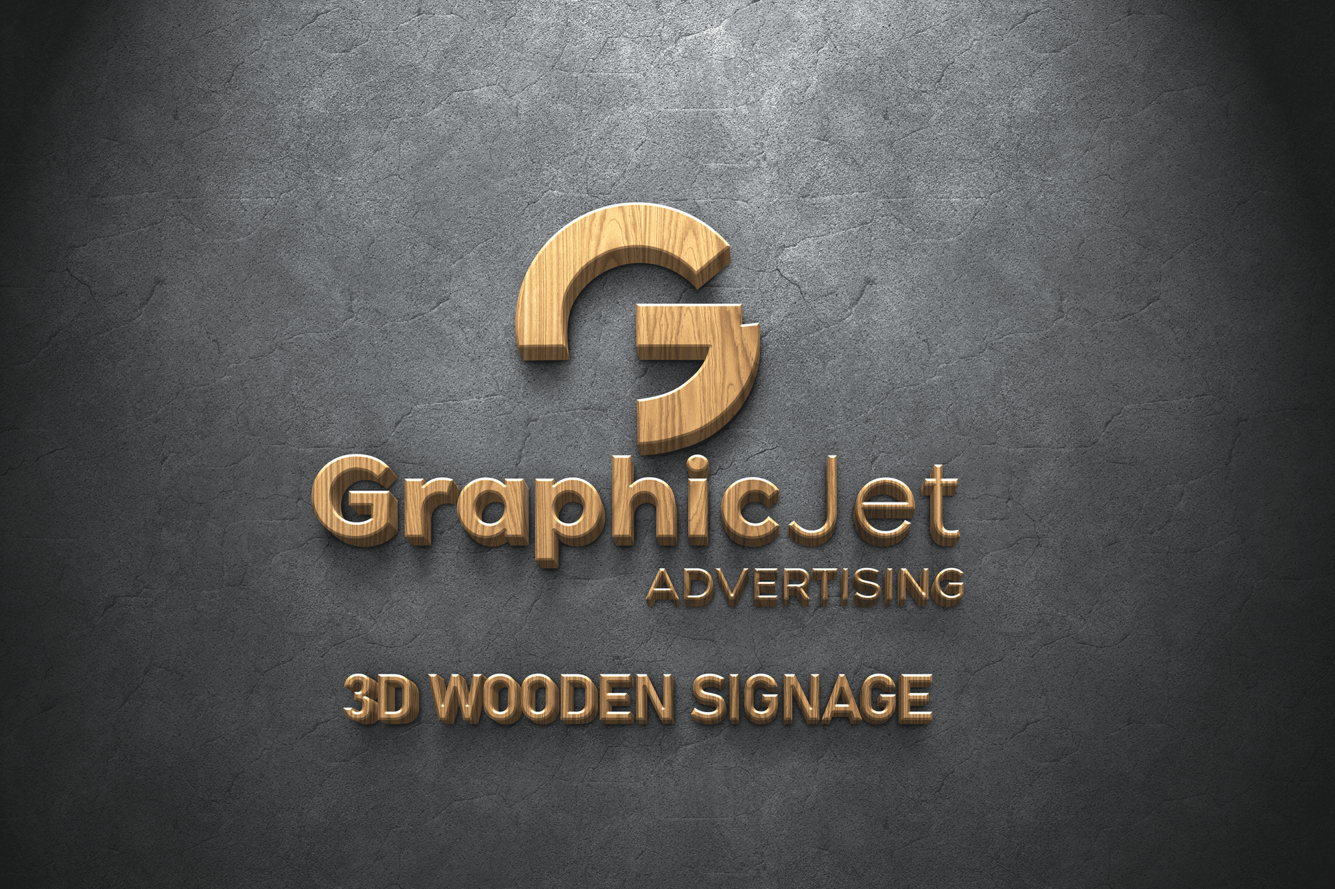 3D Wooden Signage in Wall - Graphic Jet