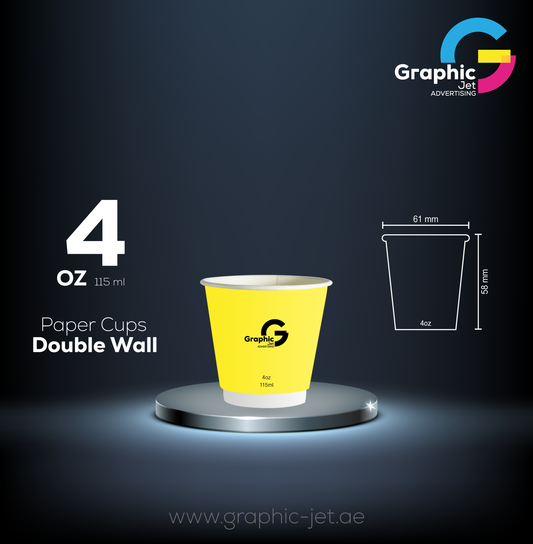 Double Wall Paper Cups 4oz - Graphic Jet