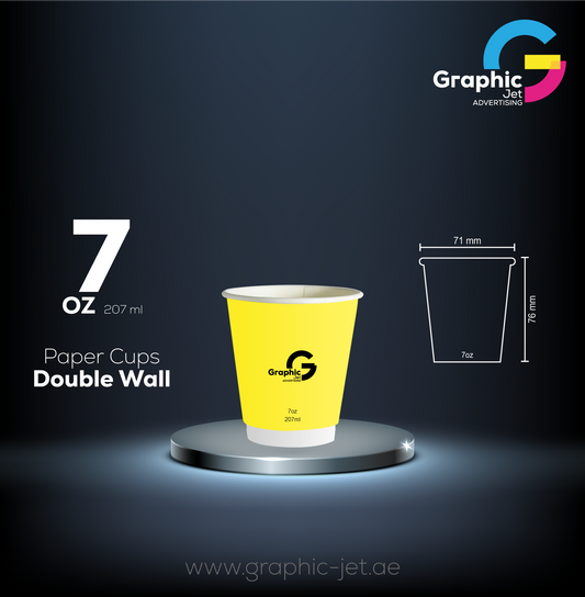 Double Wall Paper Cups 7oz - Graphic Jet