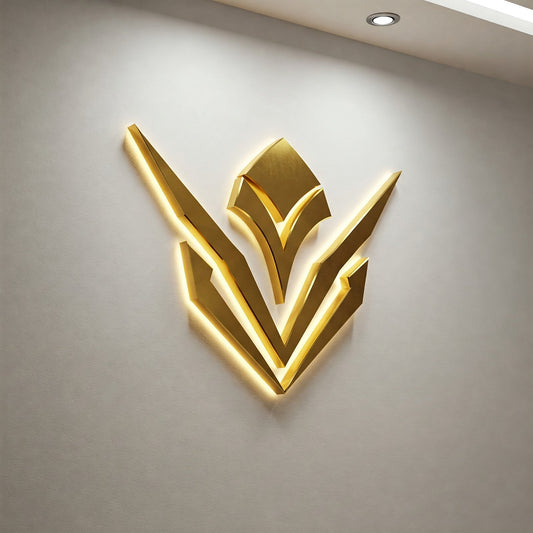 3D Wall Signage Golden Logo - Graphic Jet