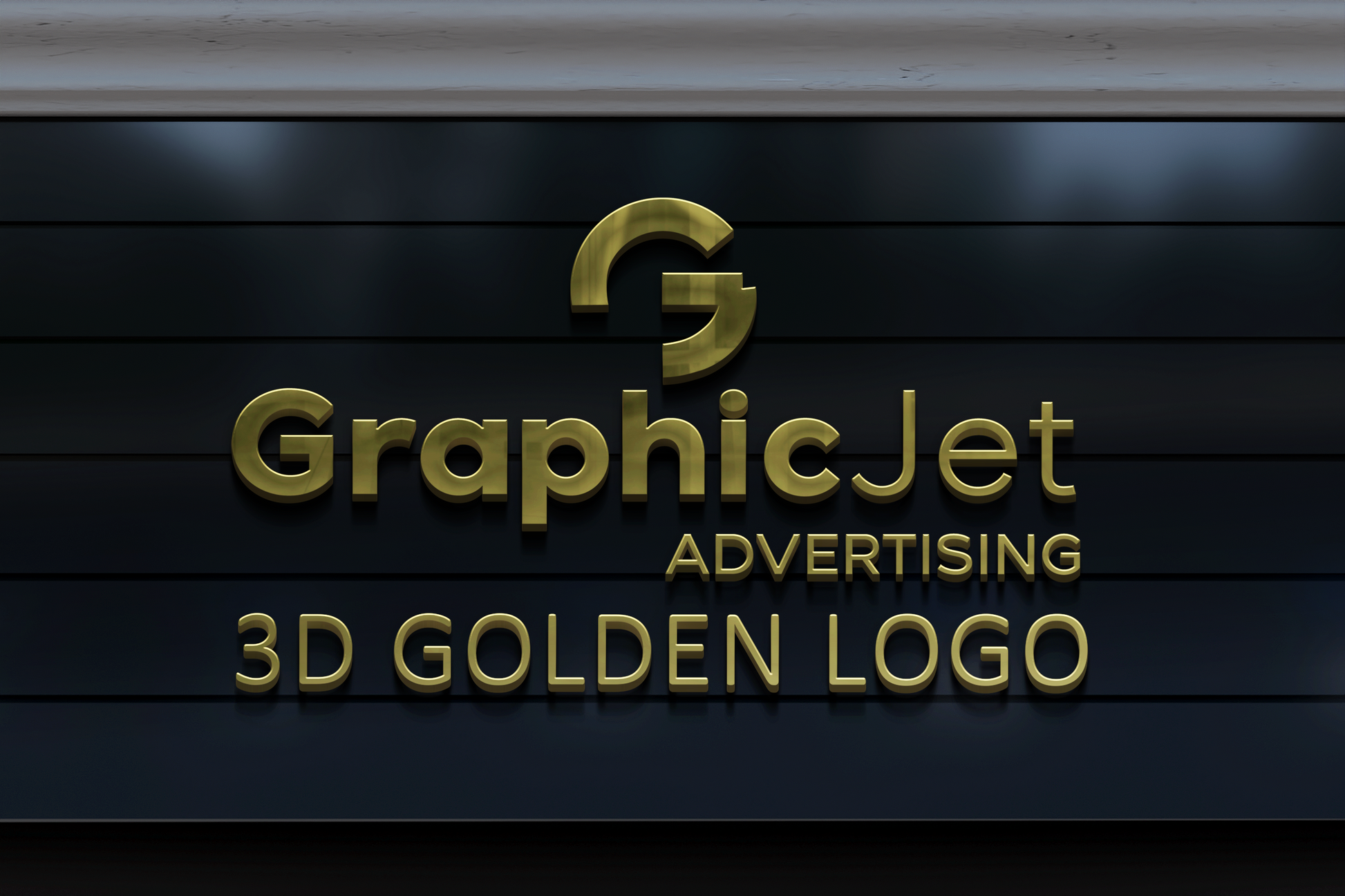 Wall Signage 3D Golden Logo - Graphic Jet