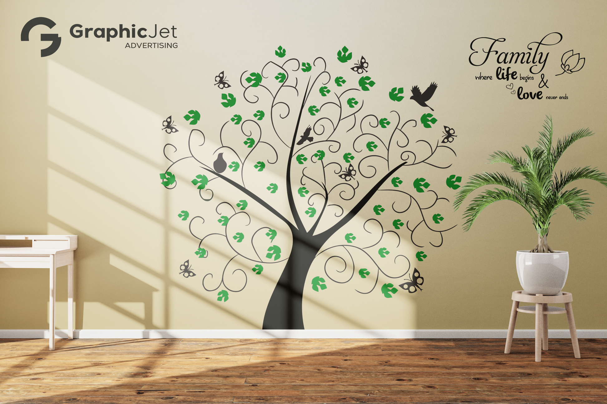 Wall Sticker in Living Room - Graphic Jet