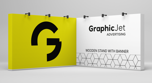 Wooden Stand with Banner - Graphic Jet